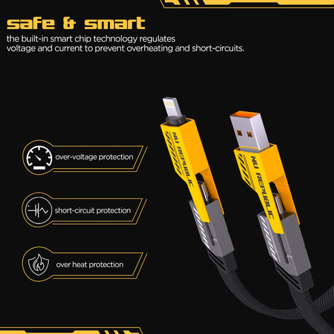 Blaze Fusion-Q 100W 4 in 1 Carbon fiber design cable