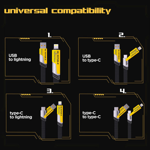 Blaze Fusion-Q 100W 4 in 1 Carbon fiber design cable