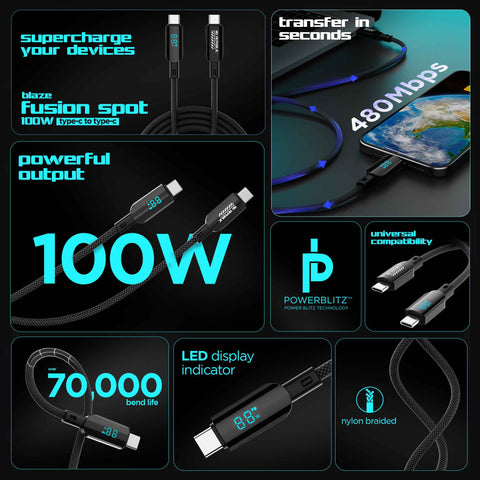 Blaze Fusion Spot  LED Display Cable (Type-C to Type-C)